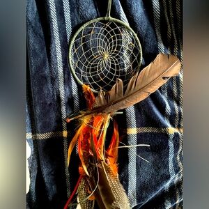 Long dream catcher dreamcatcher wall hanging feathers indigenous-made